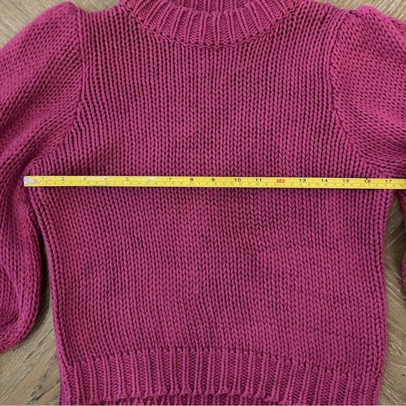 Pistola Gabbie Wild Orchid Puff Sleeve Chunky Knit Sweater (xs) Anthropology - Picture 11 of 11